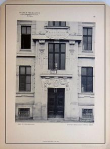 Art: Antigua Lámina : WIEN XIII, HÜTTELDORFERSTRASSE. 1906 WENZ E & LEIKER J Stadtbaumeister (Architekte